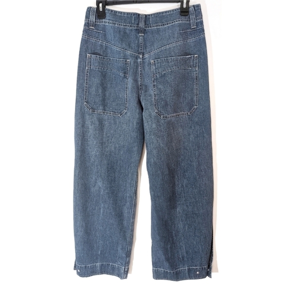 WE The Free Wide Leg High Waisted Open Side Blue Jeans 28 - Picture 2 of 10